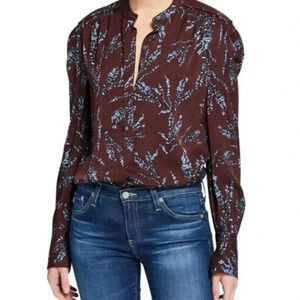 Equipment Femme Plum Garion Printed Button-Down Blouse Size XS Revolve